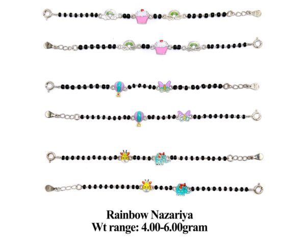 925 Sterling Silver Kids Nazariya with Colorful Enamel Charms 4