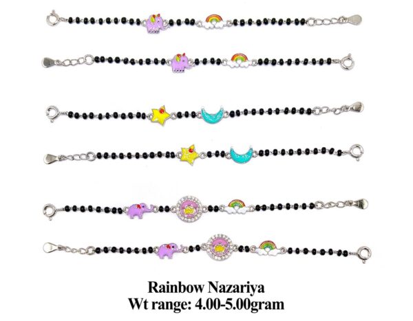 925 Sterling Silver Kids Nazariya with Colorful Enamel Charms 8