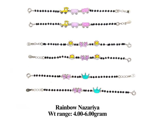 925 Sterling Silver Kids Nazariya with Colorful Enamel Charms 9