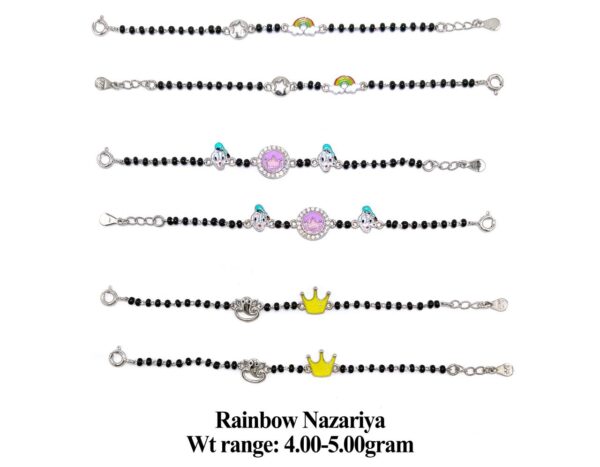 925 Sterling Silver Kids Nazariya with Colorful Enamel Charms 10
