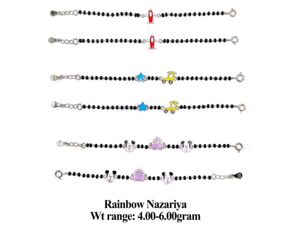 925 Sterling Silver Kids Nazariya with Colorful Enamel Charms 11