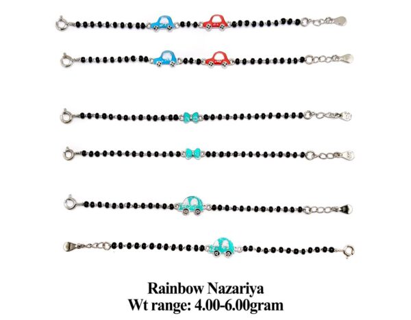 925 Sterling Silver Kids Nazariya with Colorful Enamel Charms 12