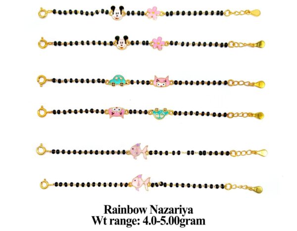 925 Sterling Silver Kids Nazariya with Colorful Enamel Charms 15