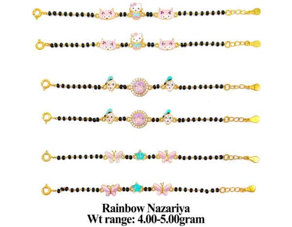 925 Sterling Silver Kids Nazariya with Colorful Enamel Charms 17