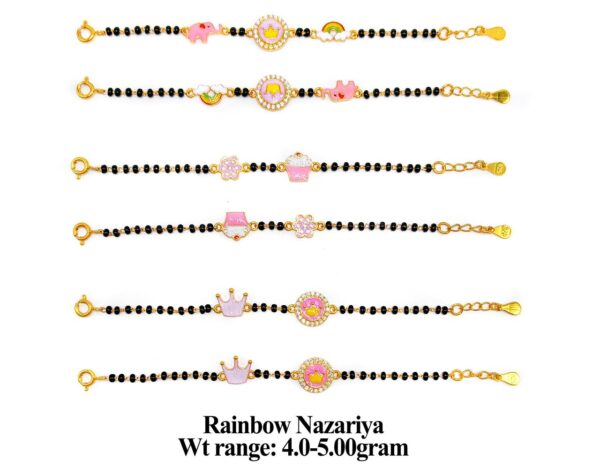 925 Sterling Silver Kids Nazariya with Colorful Enamel Charms 18