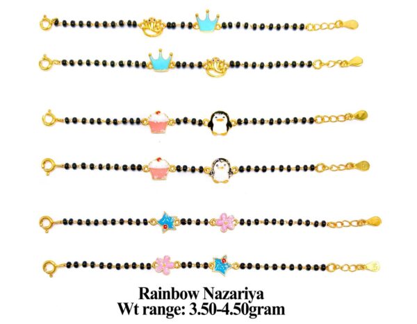925 Sterling Silver Kids Nazariya with Colorful Enamel Charms 20