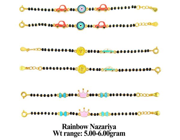 925 Sterling Silver Kids Nazariya with Colorful Enamel Charms 22