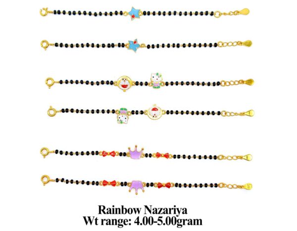 925 Sterling Silver Kids Nazariya with Colorful Enamel Charms 36