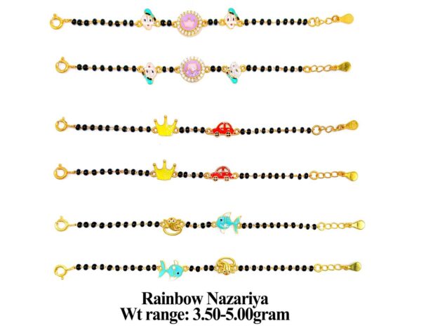 925 Sterling Silver Kids Nazariya with Colorful Enamel Charms 34