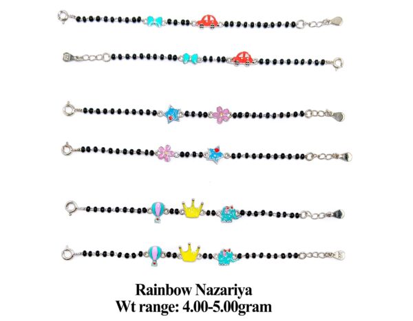 925 Sterling Silver Kids Nazariya with Colorful Enamel Charms 26