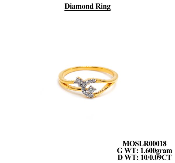 Ladies Diamond Ring in 18KT Yellow Gold 3