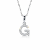 aagiva 925 Silver Initial G Unisex Pendant With Chain