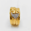 gold solitaire couple ring