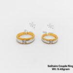 gold solitaire couple ring