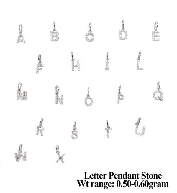 silver letter Pendants stone