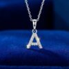 925 Sterling Silver "A" Letter Cz Pendant For Men And Women