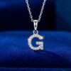 aagiva 925 Silver Initial G Unisex Pendant With Chain