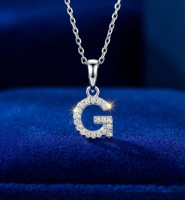 aagiva 925 Silver Initial G Unisex Pendant With Chain
