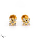 1.70g 14K Yellow Gold Star Cubic Zirconia Stud Earrings