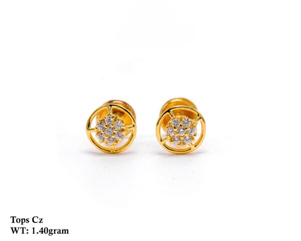 Premium Gold Stone Tops Earrings | Bulk Supply | Jewelry Manufacturer India