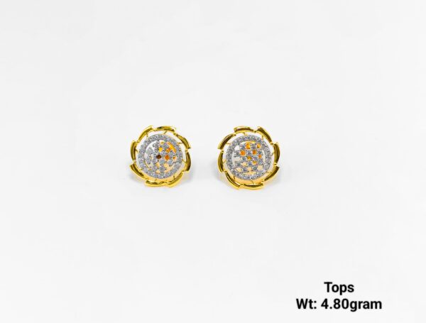 Premium Gold Stone Tops Earrings | Bulk Supply | Jewelry Manufacturer India