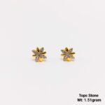 Radiant Star Flower Gold Tops with Full Stone Pave Setting