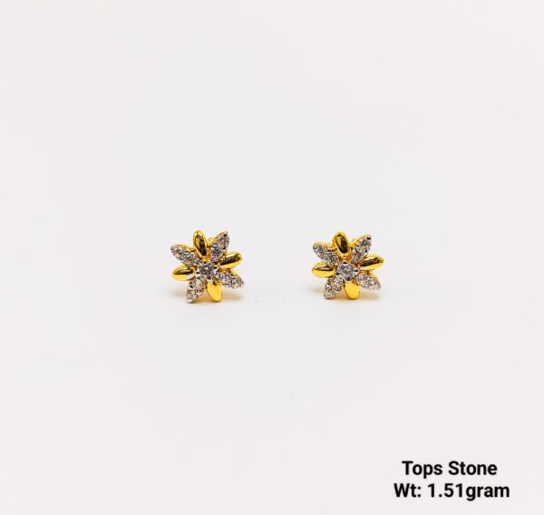 Radiant Star Flower Gold Tops with Full Stone Pave Setting