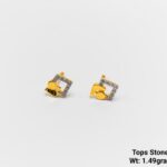 Geometric Square Abstract Gold Stone Earrings