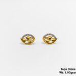 Marquise Leaf Gold Stone Stud Earrings