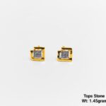 Simple square gold earrings for women small size lightweight