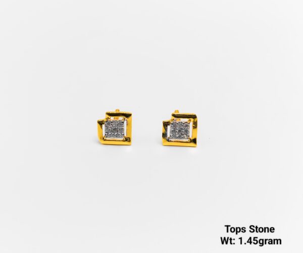 Simple square gold earrings for women small size lightweight