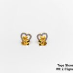 Detailed heart shape gold earrings for wife anniversary gift under 3g