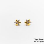 Traditional floral gold ear tops for women daily use under 2g