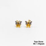 Butterfly Stone Stud Earrings