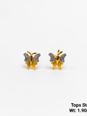 Butterfly Stone Stud Earrings