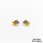 Fancy floral gold earrings design with weight for wedding gift