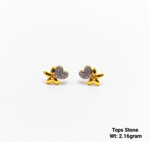 Fancy floral gold earrings design with weight for wedding gift