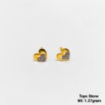 Small lightweight gold heart ear tops for daily office wear under 2 grams