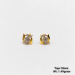 Contemporary Gold Swirl Earrings with Central Crystal Cluster