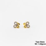 Minimalist open flower gold earrings for her birthday gift 18k style