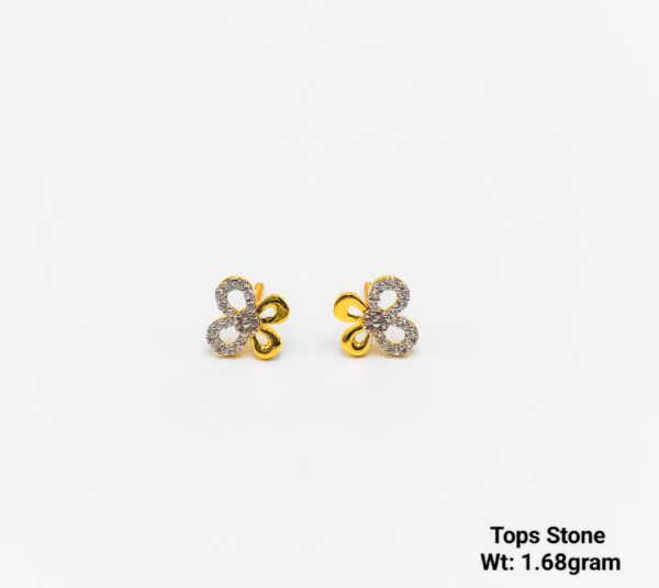Minimalist open flower gold earrings for her birthday gift 18k style