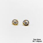fancy gold stone earrings for girls lightweight under 2g