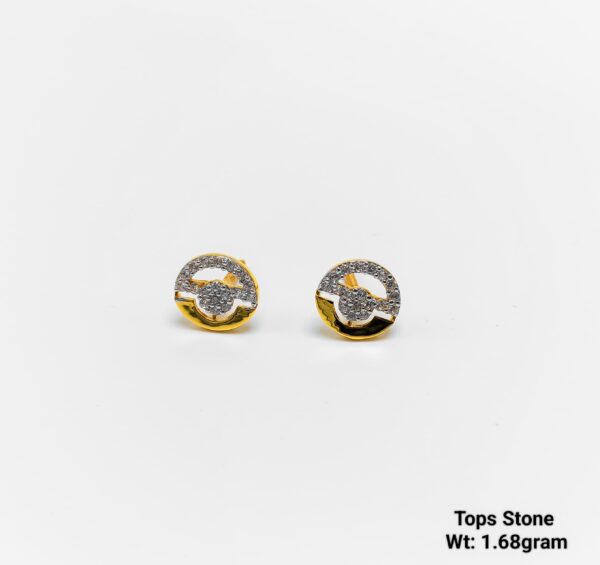 fancy gold stone earrings for girls lightweight under 2g
