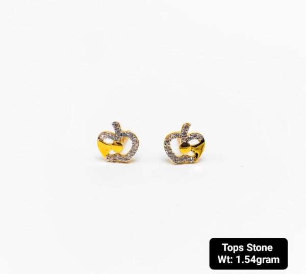 Playful Gold Apple Tops with Leaf Stone Detail for Kids & Teens