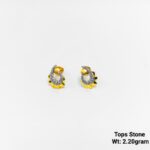 indian style gold paisley studs for festivals under 3 grams