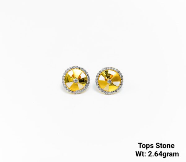 round gold ear tops design with price for daily use