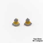 unique fan shaped gold earrings for party wear women
