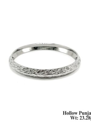 Pure 925 Sterling Silver Kada for Mens | Heavy Punjabi Sikh Hollow Kada