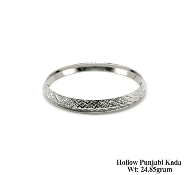 Hollow Punjabi Silver Kada for Mens | Lightweight Traditional Kada | 24.85 Gram
