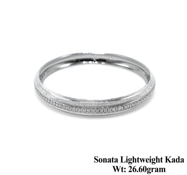 Frosted 925 Sterling Silver Kada with CNC Leaf Cut Design